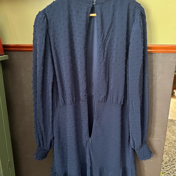 ๐ BCBG Paris Navy/Blue Boho Dress, Size XXL, sheer sleeves & pretty detailing - Picture 6 of 11